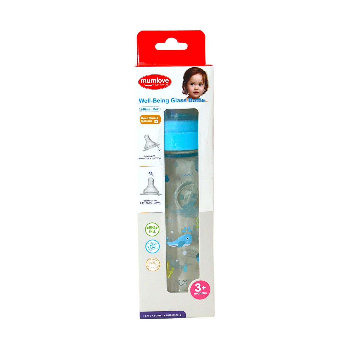 mumlove glass feeder 240ml b3519 china